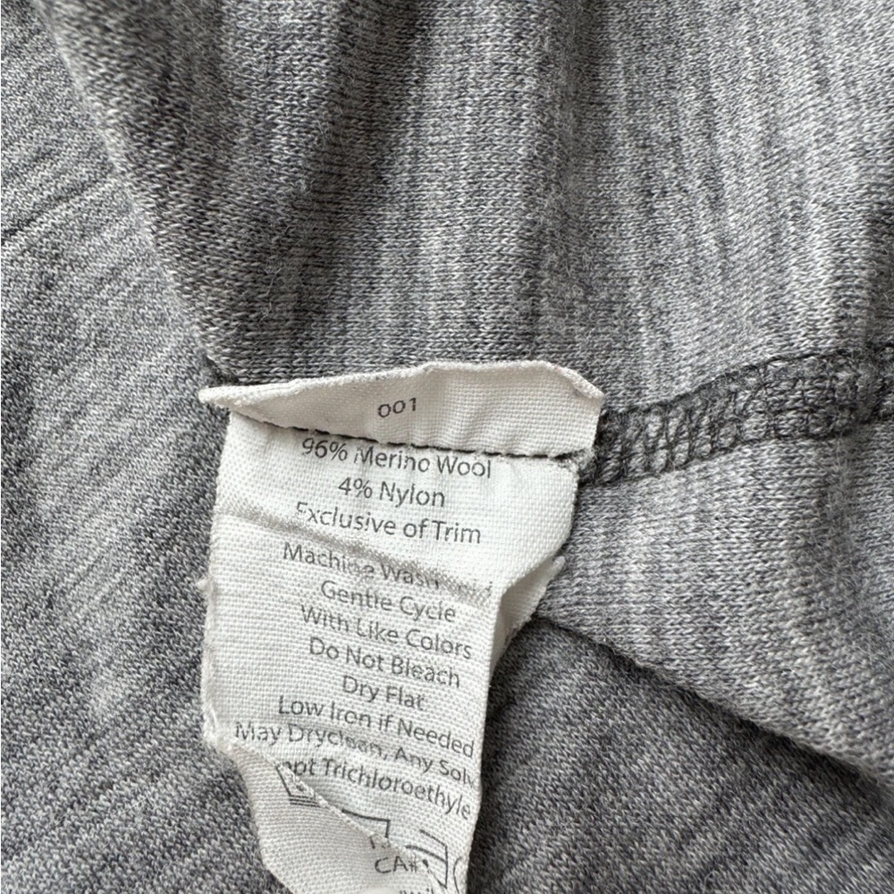 Ibex Gray Dyad Merino Wool Blend Cowl Neck Long Sleeve Sweater Sz Medium - Picture 6 of 6